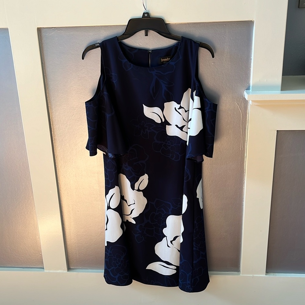 Laundry by Design Navy Blue Floral Dress